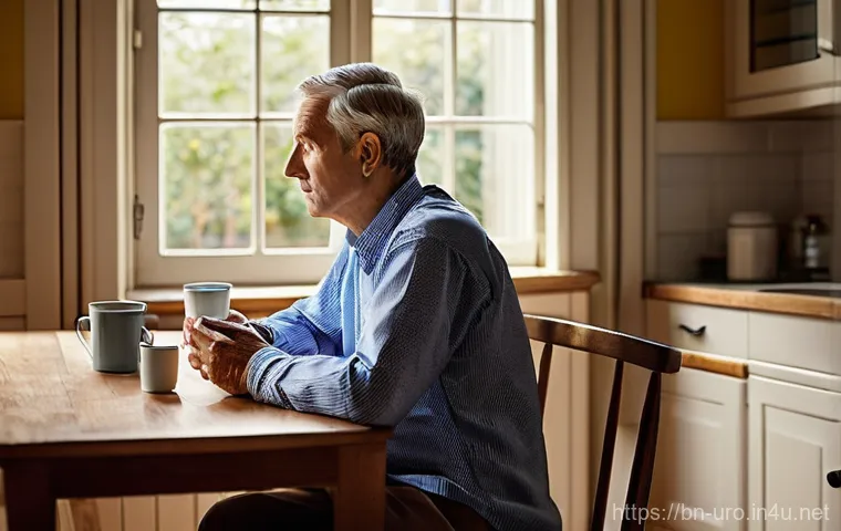 남성 갱년기 치료를 위한 호르몬 요법 - **Prompt 1: The Gradual Shift**
"A contemplative man in his late 40s or early 50s, dressed in co...